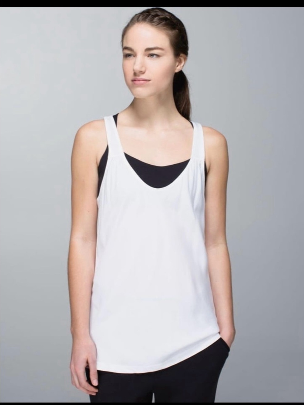 lululemon athletica White Scoop-Back Tank